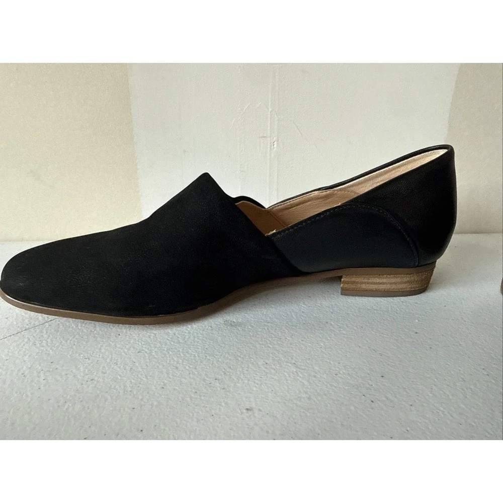 Women's Clarks Pure Tone Black Leather Lofer Flats Sz 8 Preppy Work
